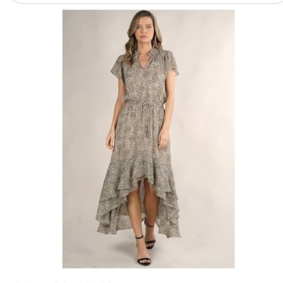 Lovestitch Alessia Animal Print High-Low Dress - Picture 1 of 7